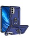 Kilifone - Samsung Uyumlu Galaxy M23 - Kılıf Yüzüklü Çift Katman Zırh Tank Vega Kapak - Mavi