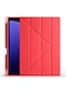 Noktaks - Samsung Galaxy Uyumlu Samsung Galaxy Tab S9 Plus - Kılıf Kalem Bölmeli Stand Olabilen Origami Tri Folding Tablet Kılıfı - Kırmızı