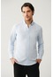 Erkek Mavi Klasik Yaka Kolay Ütülenebilir Pamuk Karışımlı Slim Fit Gömlek A41y2234