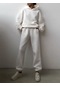 Kadınlar İçin Şık Düz Takımlar Kadınlar İçin Sıcak Kapşonlu Sweatshirtler Ve Uzun Pantolon Moda İki Parçalı Takımlar Kadın Sweatshirt Takımları Beyaz