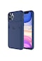 Ekılıf - İphone Uyumlu 11 Pro Max Uyumlu - Kılıf Slayt Sürgülü Kart Bölmeli Kartix Kapak - Lacivert