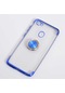 Tecno - Casper Via G3 - Kılıf Yüzüklü Kenarları Renkli Arkası Şeffaf Gess Silikon - Mavi
