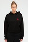Siyah Regular Pamuklu Kapüşonlu Kadın Sweatshirt Sc0957 Siyah