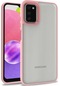 Noktaks - Samsung Galaxy A03s Uyumlu - Kılıf Arkası Şeffaf Kamera Çevresi Parlak Zıt Renkli Flora Kapak - Rose Gold