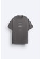 The Champ Clothing İmza Baskılı Oversize Füme Erkek T-shirt Füme