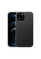 Noktaks - iPhone Uyumlu 12 Pro Max - Kılıf Koruyucu Suni Deri Natura Kapak - Siyah