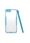 Kilifone - İphone Uyumlu İphone 7 Plus - Kılıf Kenarı Renkli Arkası Şeffaf Parfe Kapak - Mavi
