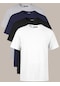 Erkek Çok Renkli T- Shirt Regular Fit Rahat Kesim Bisiklet Yaka 4'lü Basic Tişört Paketi Cmreo35-4 Çok Renkli