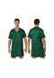 Koyu Yeşil Unisex Bay Bayan Saten Gecelikler Kısa Kollu V Yaka Gecelik Pijama Pijama