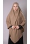 Koyu Bej Pratik Hazır Geçmeli Tesettür Eşarp Medine İpeği Bağcıklı Sufle Hijab 2301 44