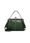 Yeşil Kadın Crossbody Çanta Yumuşak Pu Deri Çanta  Vintage Moda Sling Çanta