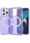 Noktaks - iPhone Uyumlu iPhone 14 Pro Max - Kılıf Magsafe Şarj Özellikli Parlayan Simli Saydam Renkli Allstar Kapak - Mor