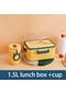 Bruce 1000ml Taşınabilir Bento Kutusu Mikrodalga Yemek Takımı Yemek Depolama Devri-1 5l Sarı Fincan