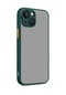 Kilifone - İphone Uyumlu İphone 13 Mini - Kılıf Arkası Buzlu Renkli Düğmeli Hux Kapak - Koyu Yeşil