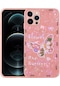Ekılıf - İphone 13 Pro Uyumlu Kılıf Desenli Sert Silikon Mumila Kapak - Pink Flower