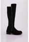 Dgn 508 Kadın Arkası Stretch Yan Taşlı Şerit Knee High Flats Çizme 508-1557-R1680