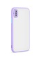 Tecno-iphone Uyumlu İphone Xs 5.8 - Kılıf Arkası Buzlu Renkli Düğmeli Hux Kapak - Lila