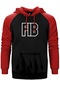 Gta Fbı Text Kırmızı Renk Reglan Kol Kapşonlu Sweatshirt