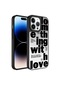 Kilifone - İphone Uyumlu İphone 14 Pro - Kılıf Aynalı Desenli Kamera Korumalı Parlak Mirror Kapak - Love