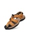 Ikkb Outdoor Kaymaz Büyük Beden Gündelik Erkek Sandaleti Altın Sarısı
