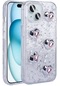 Mutcase - İphone Uyumlu İphone 15 - Kılıf Airbagli Simli Arka Yüzey Işıltı Silikon Kapak - Beyaz-kalp