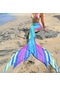 Ikkb Yaz 3 Parçalı Moda Boyundan Bağlamalı Denizkızı Bikini Kadın Mayo Mavi Gül Parlak Renk