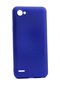 Kilifone - Lg Uyumlu Q6 - Kılıf Mat Renkli Esnek Premier Silikon Kapak - Saks Mavi