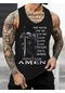Snapbuy Retro Araba Desenli 3d Baskılı Yazlık Rahat Tank Top - Büyük Boy Spor Yelekerkek Gri