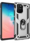 Samsung Galaxy S 10 Lite Kılıf Sert Silikon Yüzüklü Stand Özellikli Kapak