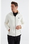 Tommy Life Ekru Fermuarlı Dik Yaka Standart Kalıp Erkek Polar Sweatshirt - 88134 Ekru