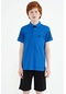 Tommy Life Saks Kol Baskı Detaylı Standart Kalıp Polo Yaka Erkek Çocuk T-shirt - 11093 Saks