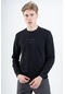 Maraton Sportswear Comfort Erkek Bisiklet Yaka Uzun Kol Basic Siyah Sweatshirt 20109-siyah