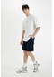 DeFacto Regular Fit Düz Paça Kargo Cepli Basic Düz Şort B8796AX24SMNV239