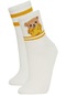 Defacto Kadın Ayı Desenli 2li Pamuklu Soket Çorap C8789axnswt1