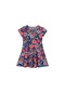 Lovetti Kız Çocuk Neon Garden Desen Kısa Kol Kloşe Etek Elbise 5910-89