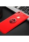 Kilifone - Huawei Uyumlu Honor 8a - Kılıf Yüzüklü Auto Focus Ravel Karbon Silikon Kapak - Kırmızı