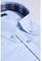 Tudors Büyük Beden Düğmeli Yaka Poplin Pamuklu Kolay Ütü Oxford Erkek Gömlek-25603-mavi