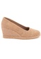 Hasır Hasır Keten Espadril Dolgu Topuk Dolgu1001-2923 Koyu Bej