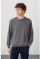 Tommy Life Koyu Gri Pamuk Yumuşak Dokulu Standart Fit Basic Erkek Sweatshirt - 88363 Koyu Gri
