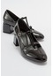 Mess Siyah Rugan Kadın Topuklu Ayakkabı