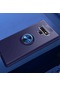 Kilifone - Samsung Uyumlu Galaxy Note 9 - Kılıf Yüzüklü Auto Focus Ravel Karbon Silikon Kapak - Mavi