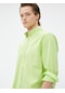 Koton Basic Gömlek Klasik Yaka Düğmeli Pamuklu Yeşil 3sam60428hw 3SAM60428HW973