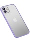 Mutcase - İphone Uyumlu İphone 12 - Kılıf Arkası Mat Kenarları Renkli Sert Retro Kapak - Lila