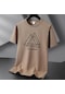 Haki Üçgen 10 Renk Saf Pamuk Erkek T-shirt Yuvarlak Boyun Kısa Kollu Gevşek Erkek Tee Gömlek S-6xl Haki
