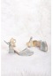 Kiko Kids 771 Çupra Taşlı Kız Çocuk 5 Cm Topuklu Sandalet Ayakkabı Gümüş