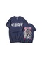 Lacivert Anime Jujutsu Kaisen T Shirt Erkekler Kısa Kollu Ryomen Sukuna T Shirt Grafik Baskı Manga Tees Büyük Boy Tops