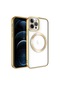 Noktaks - iPhone Uyumlu 11 Pro - Kılıf Kablosuz Şarj Destekli Setro Silikon Kapak - Gold