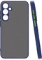 Ekılıf - Samsung Galaxy S24 Uyumlu Kılıf Arkası Buzlu Renkli Düğmeli Hux Kapak - Lacivert
