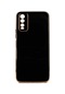 Tecno - Vivo Y20s - Kılıf Parlak Renkli Bark Silikon Kapak - Siyah