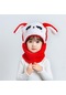 Kırmızı Çocuk Kız Erkek Karikatür Şapka Eşarp Kalınlaşmak Peluş Kap Çocuk Kış Polar Şapka Boyun Isıtıcı